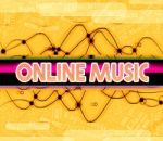 Online Music Represents World Wide Web And Acoustic Stock Photo