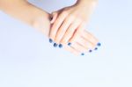 Hands With Nail Polish Stock Photo