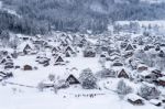 Shirakawa-go Village In Winter, Unesco World Heritage Sites, Japan Stock Photo