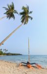 Sailer On Beach Stock Photo