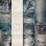 Collage Set Of Jeans Background With Blank For Text Stock Photo