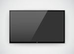 Black Empty LCD TV Screen Stock Photo