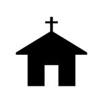 Church Silhouette Symbol Icon  Illustration On White Stock Photo