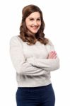 Casual Pose Of Confident Woman Stock Photo