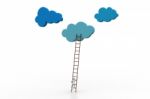 Clouds With Ladders Stock Photo