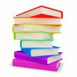 Multicolored Hardback Books Stock Photo