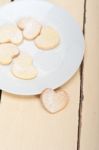 Heart Shaped Shortbread Valentine Cookies Stock Photo