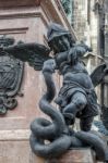 Putto Statue Marienplatz In Munich Stock Photo