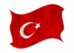 Flag Of Turkey Waving Stock Photo