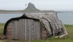 Fishermans Hut At Lindisfarne Castle Stock Photo