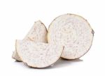 Sliced Taro Isolated On The White Background Stock Photo