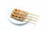 Pork Ball Skewers Stock Photo