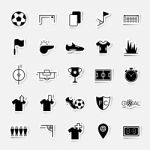 Soccer Sticker Icons Set  Illustration Stock Photo