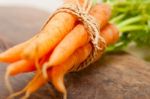 Baby Carrots Bunch Tied With Rope Stock Photo