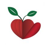 Heart Love Young Plant Flat Icon  Illustration Stock Photo