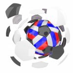 Russia Soccer Ball Isolated White Background Stock Photo