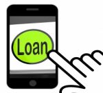 Loan Button Displays Lending Or Providing Advance Stock Photo