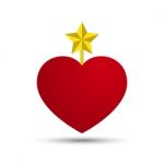  Love Heart With Five Point Star Stock Photo