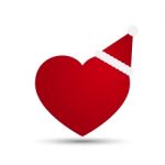  Love Heart With Santa Hat Stock Photo