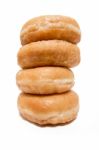 Donuts Over White Background Stock Photo