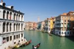 Grand Canal With Gondola, Venice Stock Photo