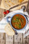 Lentil And Tomato Soup Stock Photo