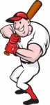 Baseball Player Batting Cartoon Stock Photo