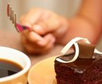 Eating Chocolate Cake Stock Photo