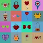 Valentine Icon Set  Illustration Stock Photo