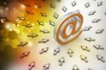 E-mail Sign With  Mouse Pointer Stock Photo