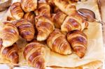 Croissant Bread On Buffet Line Stock Photo