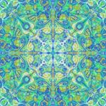 Green Abstract Kaleidoscope Painting Stock Photo