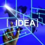 Idea Screen Means Worldwide Concept Thought Or Ideas Stock Photo