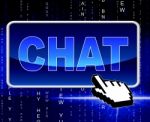 Chat Button Means World Wide Web And Telephone Stock Photo