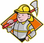 Fireman Firefighter Emergency Worker Stock Photo