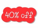 Forty Percent Off Indicates Closeout Cheap And Clearance Stock Photo