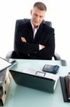 Businessman With Crossed Arms Stock Photo