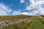 View Along A Grass Track Near Ingleton In Yorkshire Stock Photo