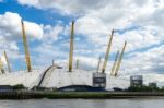 View Of The O2 Building From The River Thames Stock Photo