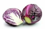 Red Cabbage On White Background Stock Photo