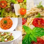 Collection Of Different Type Of Italian Pasta Collage Stock Photo