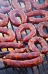 Chorizos In The Barbecue Stock Photo