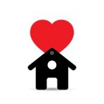  Love Heart House Illustration Stock Photo