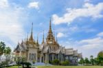 Wat Luang Pho To, Nakhon Ratchasima Thai Temple Blue Sky Stock Photo