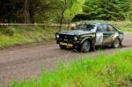 M. Conlon Driving Ford Escort Stock Photo