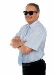 Male Executive Wearing Sunglasses Stock Photo