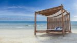 Bamboo Tent On The Beach Stock Photo