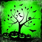 Tree Halloween Represents Trick Or Treat And Environment Stock Photo