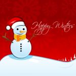 Christmas Card With Snowman Stock Photo