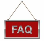 Faq Sign Represents Frequently Asked Questions And Advertisement Stock Photo